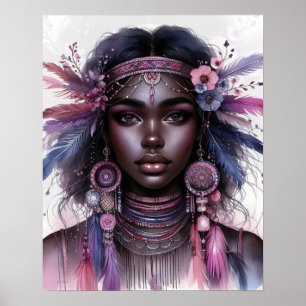 Poster Boho Girl IA Art Mode Bohème
