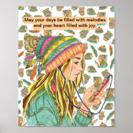 Poster Boho Hat Girl