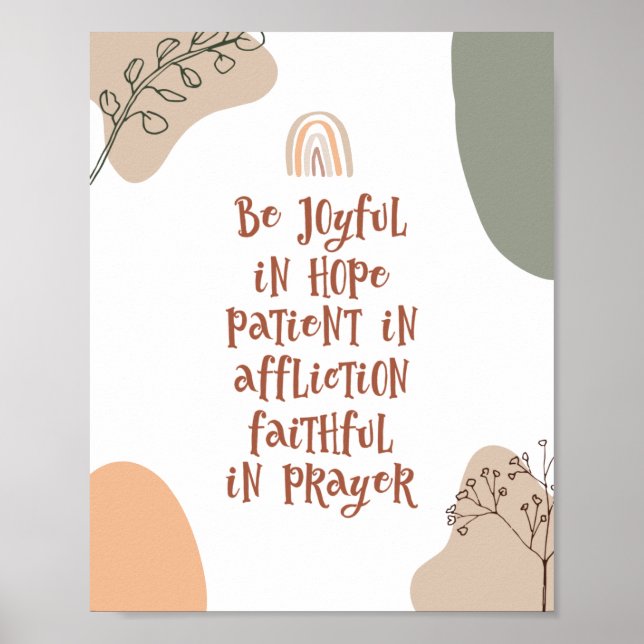 Poster Boho Inspirationnel Bible Verse Arc-en-ciel (Devant)