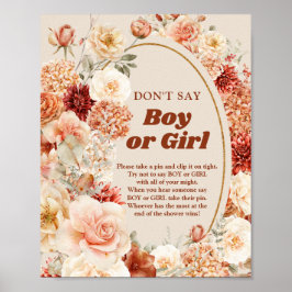 Poster Boho jardin d’automne Don’t Say BOY ou GIRL game