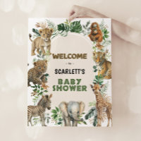 Boho Jungle Animaux sauvages Baby shower de garçon