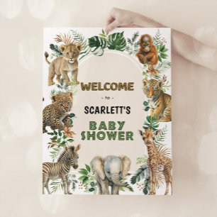 Poster Boho Jungle Animaux sauvages Baby shower de garçon
