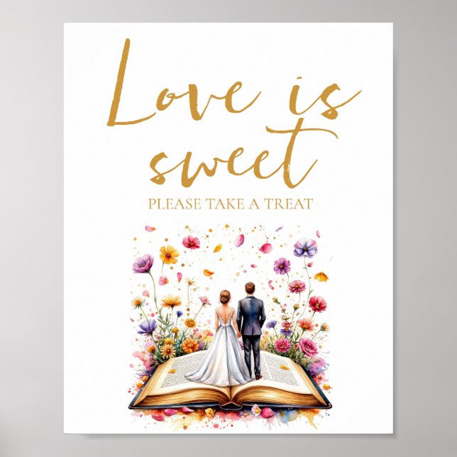 Poster Boho L'amour Fleur sauvage est doux Prenez un sign (Devant)
