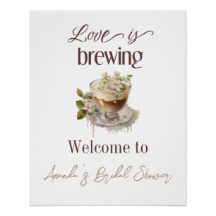 Poster Boho Love brasse Fête des mariées florale Brunch