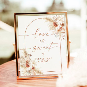 Poster Boho Love is Sweet Shoot Dessert Sign