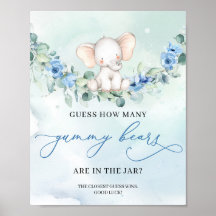 Boho mignon bébé éléphant Devine combien de Gummy