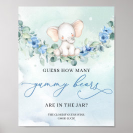 Poster Boho mignon bébé éléphant Devine combien de Gummy 
