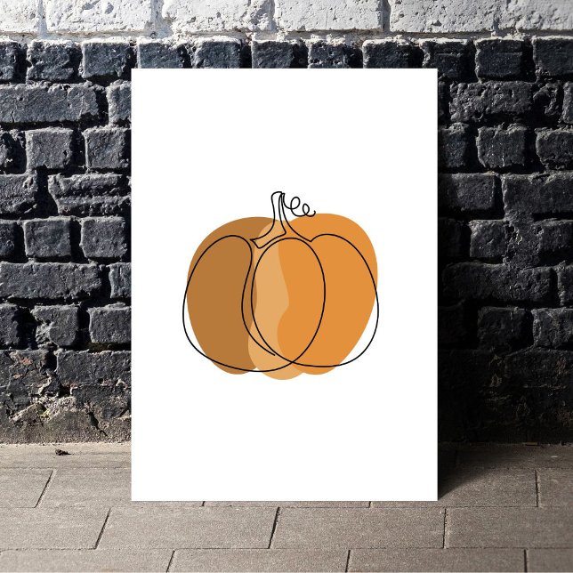Poster Boho Minimal Citrouille Automne  (Créateur téléchargé)