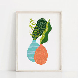 Poster Boho minimaliste Botanique Pot Plante Art