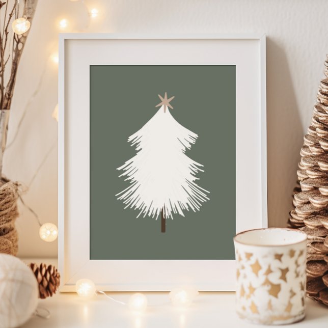 Poster Boho moderne Beige et or Arbre de Noël Imprimer (Créateur téléchargé)