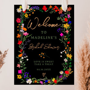 Poster Boho moderne fleurs sauvages éclatantes accueil de