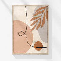 Boho Muted Neutral Botanical Abstrait Wall Art