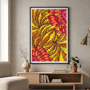 Poster Boho organique abstrait maximaliste chaleureux