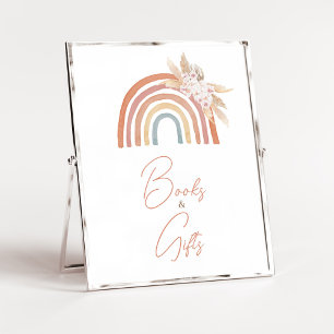 Poster Boho Pampas rose Arc-en-ciel Livres et Cadeaux