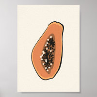 Boho Papaya Fruit Illustration Été Imprimer
