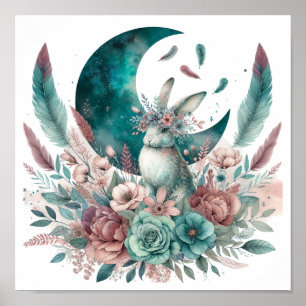 Poster Boho Rabbit Baby Room Décor d'art