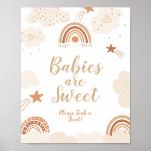 Poster Boho Rainbow Baby sont doux signe