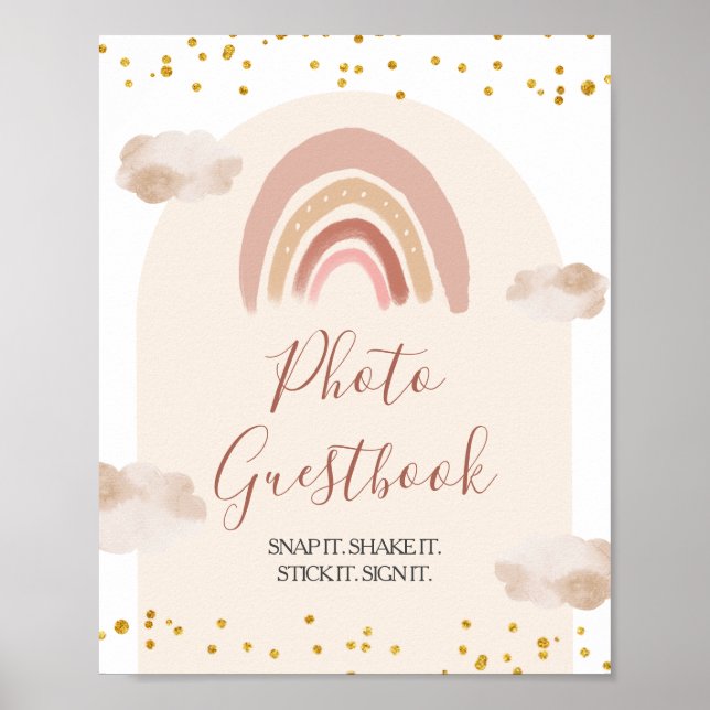 Poster Boho Rainbow n'est-elle pas Onederful Photo Guestb (Devant)