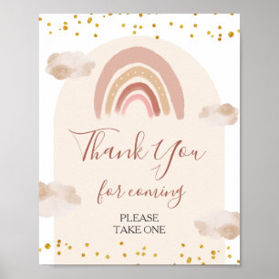 Poster Boho Rainbow n'est pas elle un Merci magnifique