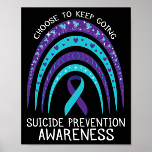 Poster Boho Rainbow Sensibilisation au suicide Santé ment