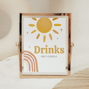 Poster Boho Retro Sunshine Baby shower Boissons