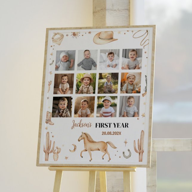 Poster Boho Rodeo Premier anniversaire de fête Jalon (Créateur téléchargé)