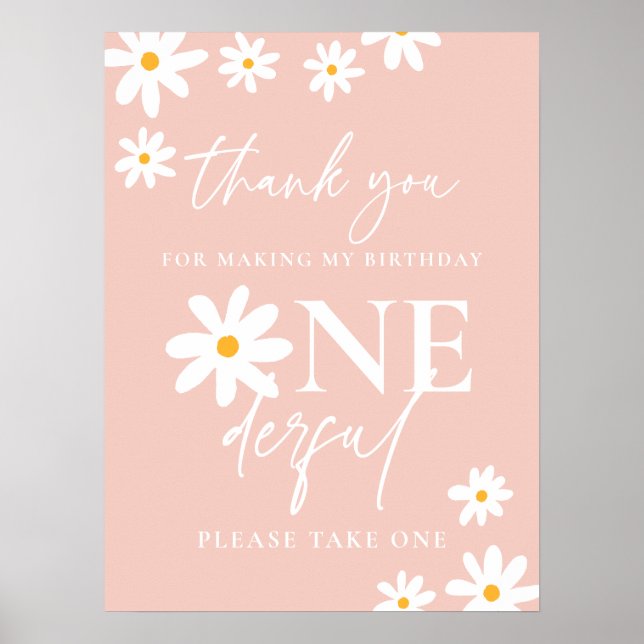 Poster Boho Rose Daisy Floral Super Anniversaire Fête Fav (Devant)