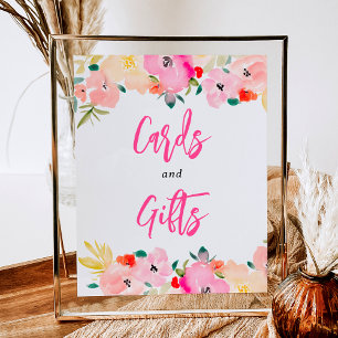 Poster Boho rose printemps chic jardin fleuri signe nupti
