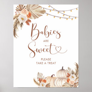 Poster Boho Rustic Citrouille Fall in Love Baby are Sweet