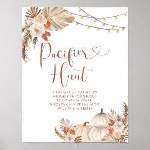 Poster Boho Rustic Citrouille tomber dans l'amour chasse