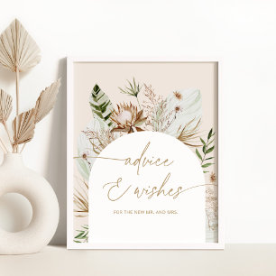 Poster Boho sage conseils et voeux pour l'affiche des jeu