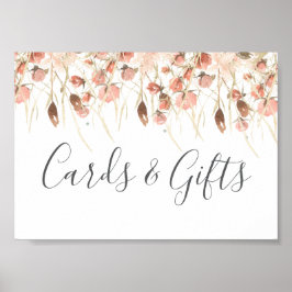 Poster Boho séché aquarelle Mariage floral