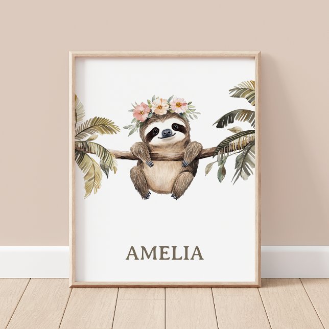 Poster Boho Sloth Jungle Animal Nursering Wall (Créateur téléchargé)
