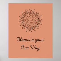 Boho Style Fleur Minimaliste Motivation en fleur
