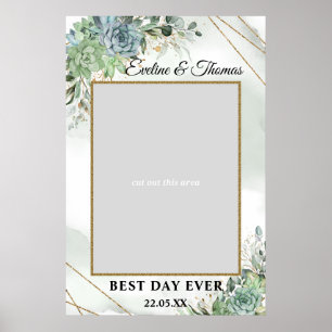 Poster Boho Succulents eucalyptus or doré accessoire de p