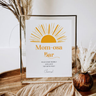 Poster Boho sun momosa bar baby shower