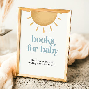 Poster Boho Sunshine Baby shower Books
