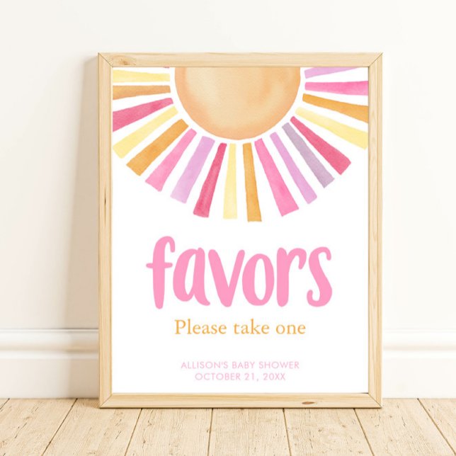 Poster Boho sunshine girl baby shower faveurs signe (Créateur téléchargé)