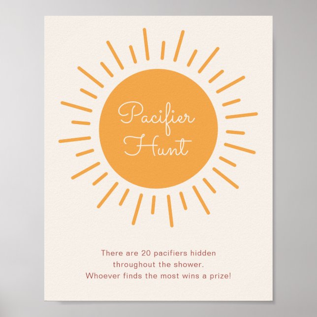 Poster Boho Sunshine Pacifier chasse douche jeu (Devant)