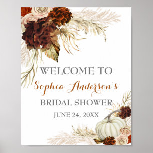 Poster Boho Tombez Amoureux Flora Orange Brûlé Enterremen