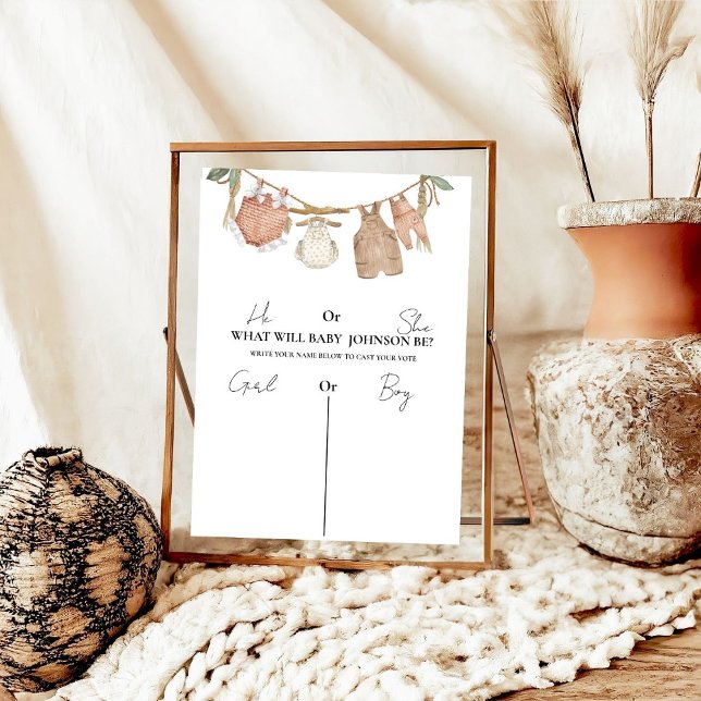 Poster Boho Vêtements Lui ou Elle Ce qui sera bébé être s (Créateur téléchargé)