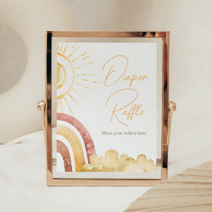 Poster Boho Voici le fils Baby shower Déchets Raffle
