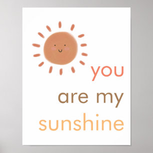 Poster Boho "Vous êtes mon soleil" Smiley Sun