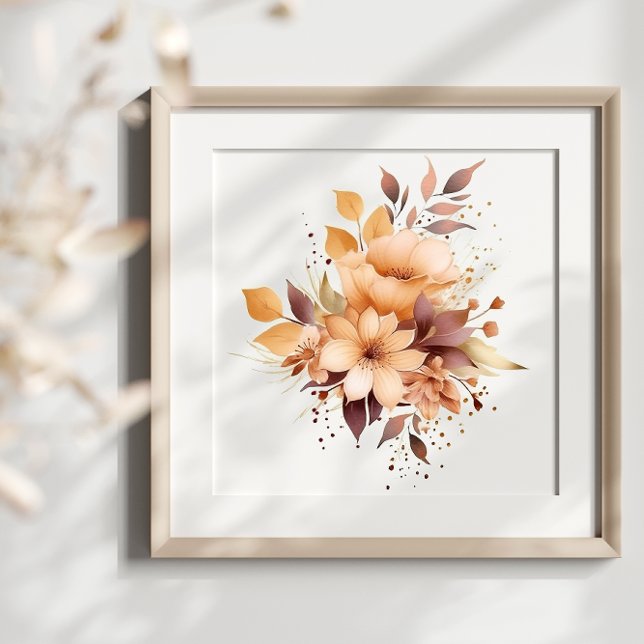 Poster Boho Watercolor Flowers Splash Art Splatter (Créateur téléchargé)