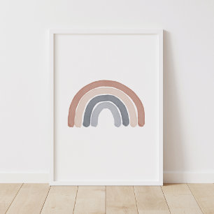 Poster Boho Watercolor Rainbow Nursery Decor