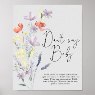 Poster Boho Wildflowers - Ne dites pas bébé