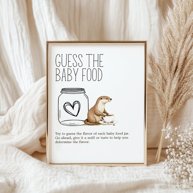 Poster Boho Woodland Animaux Douche Guess Baby Food Sign (Créateur téléchargé)