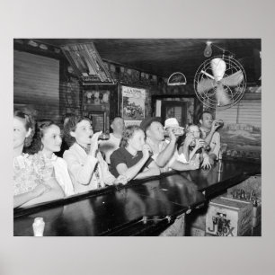 Poster Boire dans un bar de Louisiane, 1938. Photo ancien
