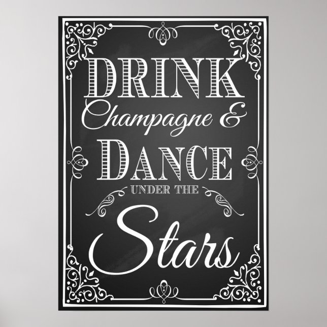 Poster Boire du champagne et danser sous les étoiles" pri (Devant)