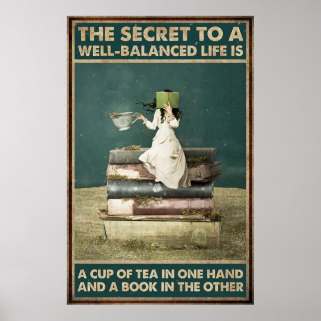 Poster Boire Du Thé Et Lire L'Amour (Devant)
